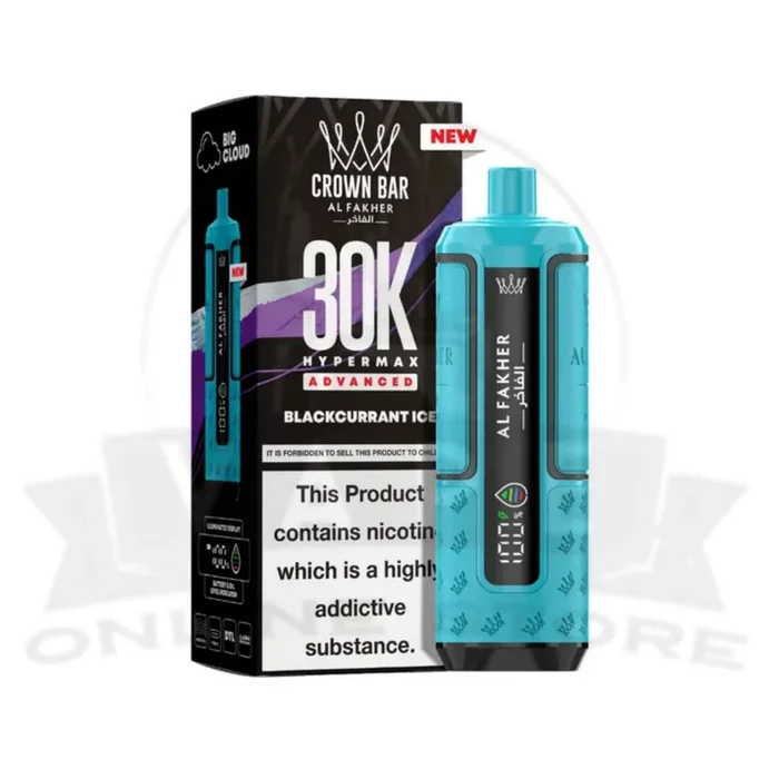 Blackcurrant Ice Al Fakher Crown Bar 30K Puff Hypermax Vape Kit