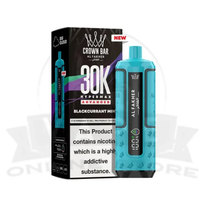 Blackcurrant Mint Al Fakher Crown Bar 30K Puff Hypermax Vape Kit