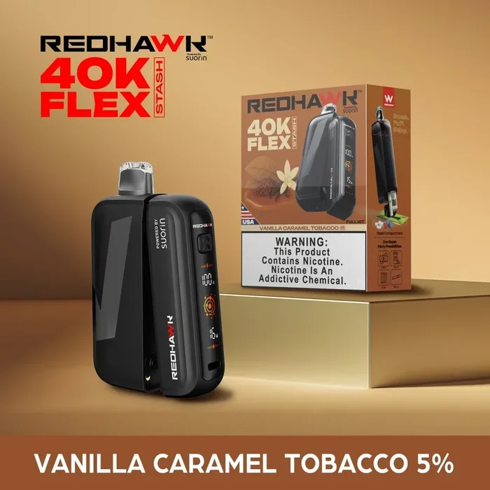 RedHawk 40K Puff FLEX Stash Disposable Vape – Vanilla Caramel Tobacco