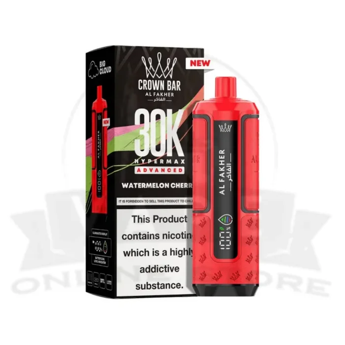 Watermelon Cherry Al Fakher Crown Bar 30K Puff Hypermax Vape Kit